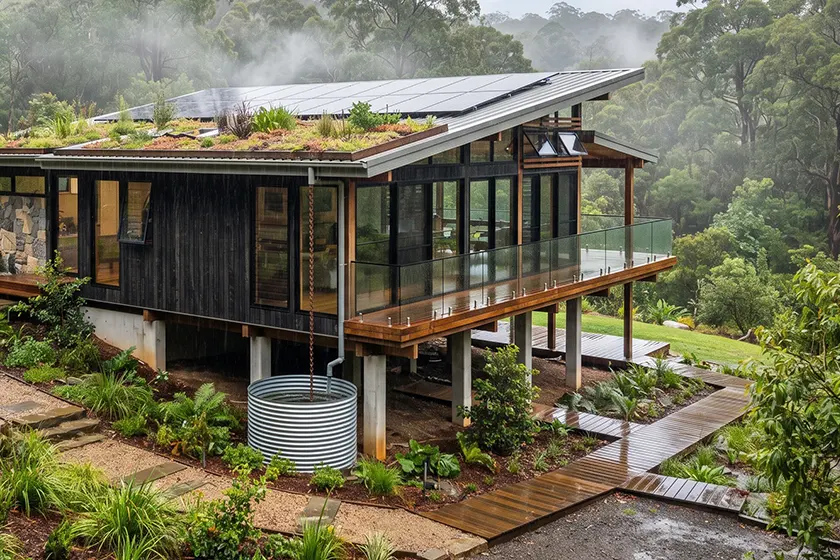 Einfamilienhaus mit Regenwasserzisterne